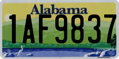 AL license plate 1AF9837