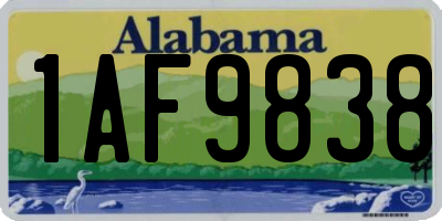 AL license plate 1AF9838