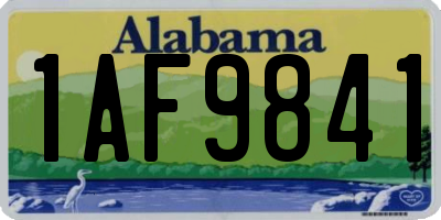 AL license plate 1AF9841