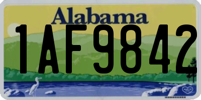 AL license plate 1AF9842