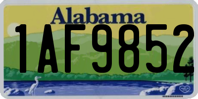 AL license plate 1AF9852
