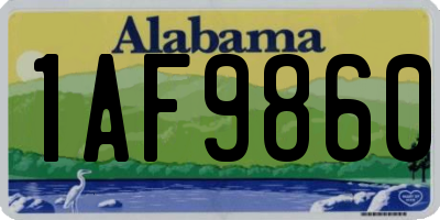 AL license plate 1AF9860