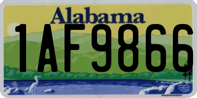 AL license plate 1AF9866
