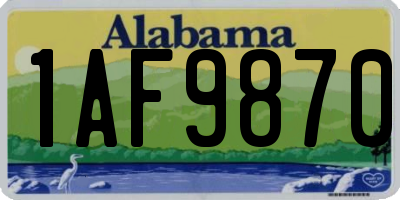 AL license plate 1AF9870