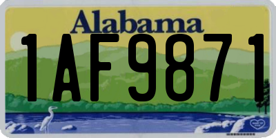 AL license plate 1AF9871
