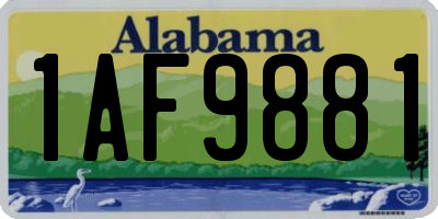 AL license plate 1AF9881