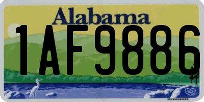 AL license plate 1AF9886