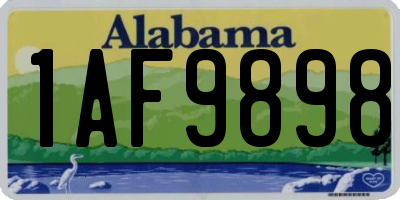 AL license plate 1AF9898