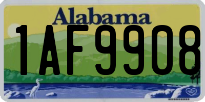 AL license plate 1AF9908