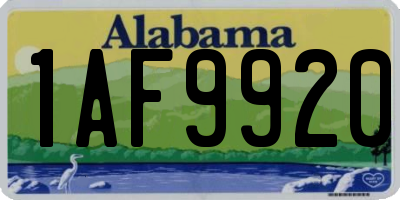 AL license plate 1AF9920