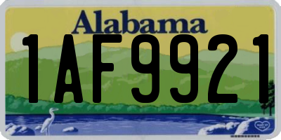AL license plate 1AF9921
