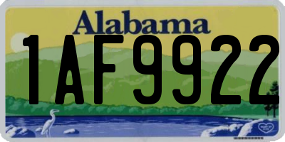 AL license plate 1AF9922