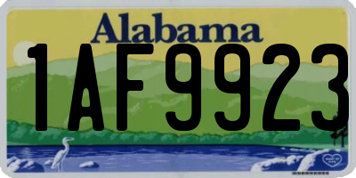AL license plate 1AF9923