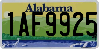 AL license plate 1AF9925