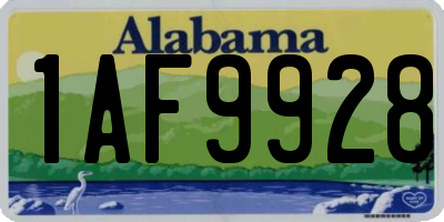 AL license plate 1AF9928