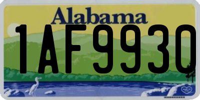 AL license plate 1AF9930