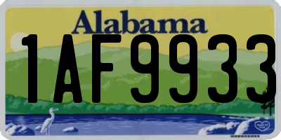 AL license plate 1AF9933