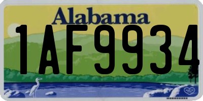 AL license plate 1AF9934
