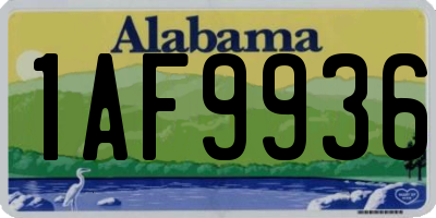 AL license plate 1AF9936