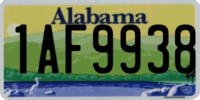 AL license plate 1AF9938