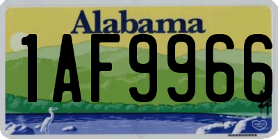 AL license plate 1AF9966