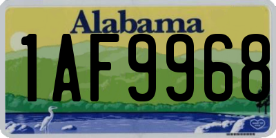 AL license plate 1AF9968