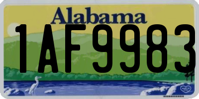 AL license plate 1AF9983