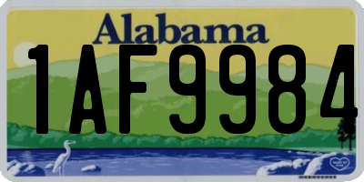 AL license plate 1AF9984