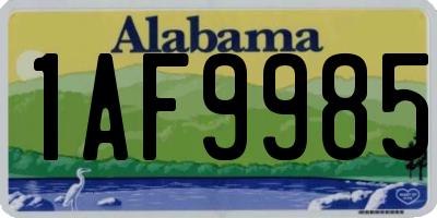 AL license plate 1AF9985