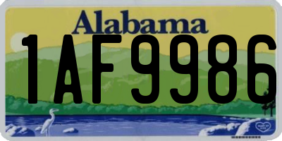 AL license plate 1AF9986