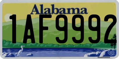 AL license plate 1AF9992