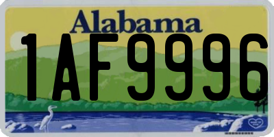 AL license plate 1AF9996