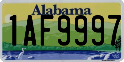 AL license plate 1AF9997