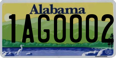 AL license plate 1AG0002