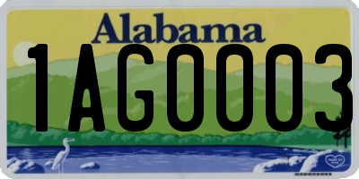 AL license plate 1AG0003