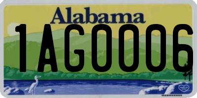 AL license plate 1AG0006