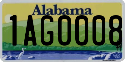 AL license plate 1AG0008
