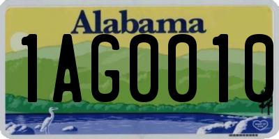AL license plate 1AG0010