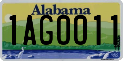 AL license plate 1AG0011