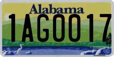 AL license plate 1AG0017