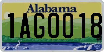 AL license plate 1AG0018