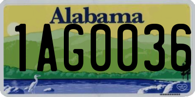 AL license plate 1AG0036