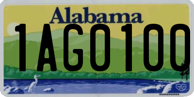 AL license plate 1AG0100