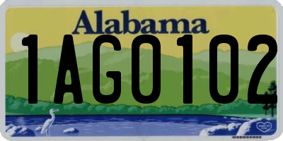AL license plate 1AG0102