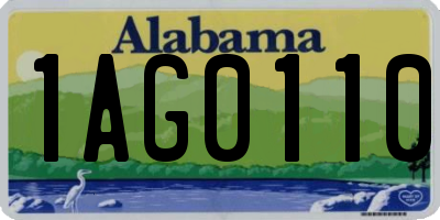 AL license plate 1AG0110