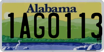 AL license plate 1AG0113