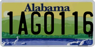 AL license plate 1AG0116