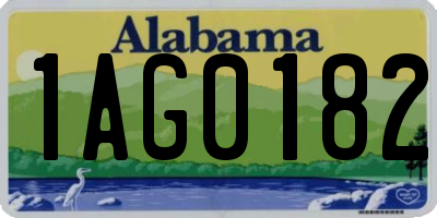 AL license plate 1AG0182
