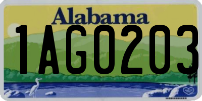 AL license plate 1AG0203