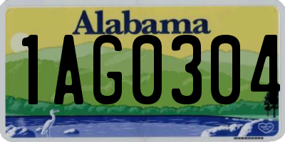AL license plate 1AG0304